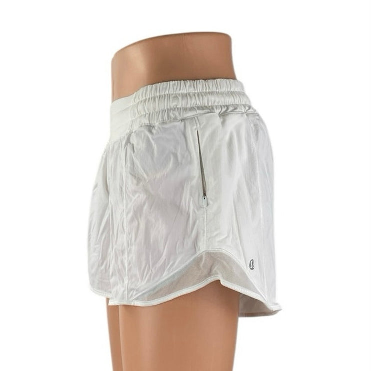 Lululemon Hotty Hot Women's White High Rise Workout Athletic Running Shorts 8L