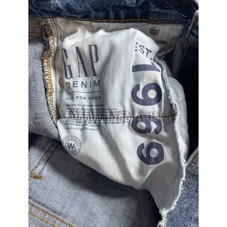 GAP Womens Blue High Rise Slim Fit Straight Leg Medium Wash Denim Jeans Pants 29