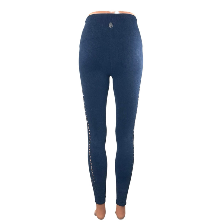 Free People Movement Running Through My Mind Blue Yoga Leggings Pants Size S