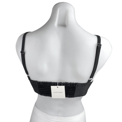 NEW Favorite Daughter Ex Boyfriend Black Padded Satin Bralette Bra Top Size S
