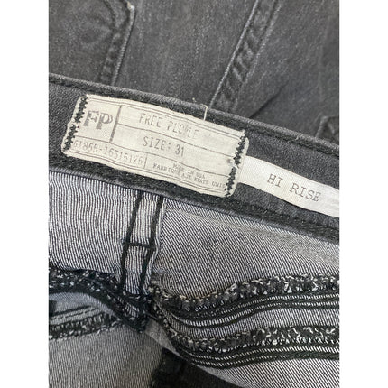Free People Women's Gray High Rise Slim Fit Skinny Mom Denim Jeans Pants Size 31