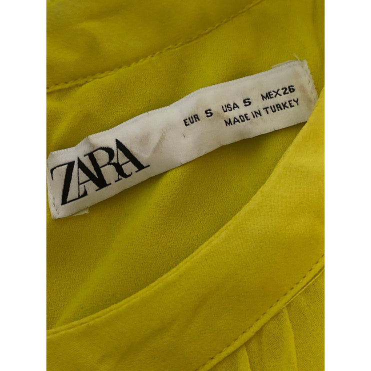 Zara Women's Yellow Sleeveless V-neck Cami Camisole Maxi Tank A-line Dress Sz S