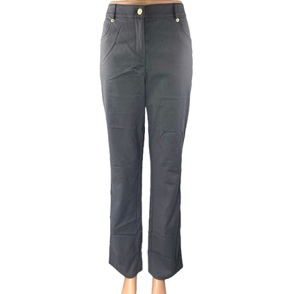 St. John Women's Black High Waisted Flared Bootcut Trousers Dress Pants Size 6