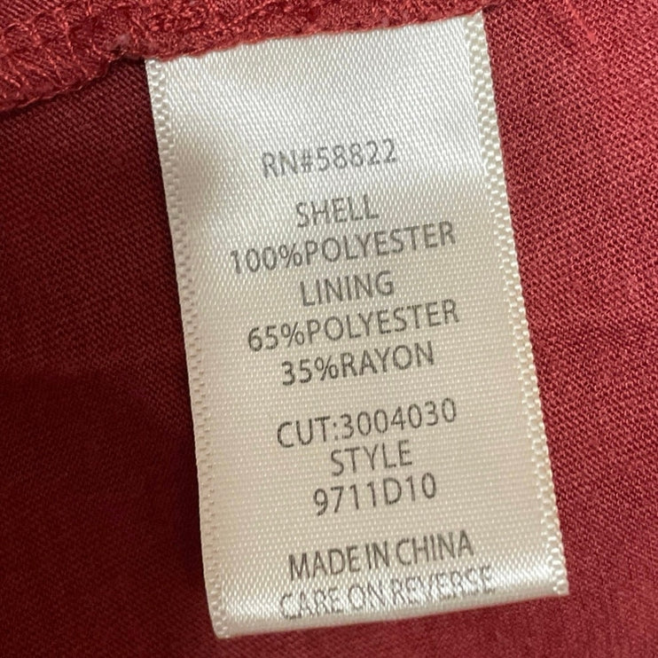 Max Studio Women's Red Pleated High Waisted Casual Maxi Flared A-Line Skirt XL