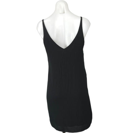 Topshop Women's Black Sleeveless Cami Camisole Tank V Neck Mini Dress Size 2