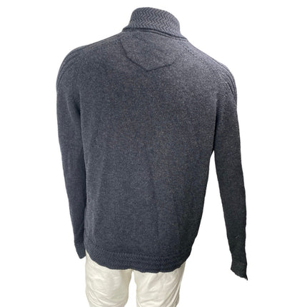 Robert Graham Men's Dark Gray Wool Silk Long Sleeve Button Up Cardigan Sweater M