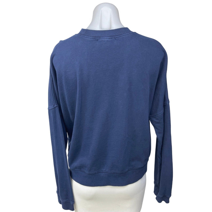 YMC Women's Blue Long Sleeve Crew Neck Casual Pullover Sweatshirt Top Size L