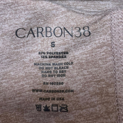 Carbon38 Pink Nude Heather Sleeveless V Neck Yoga Athletic Sports Bra Crop Top S