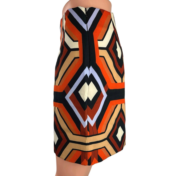 NEW Zara Multicolor Argyle Geometric High Waisted Mini Pencil Skirt Size S