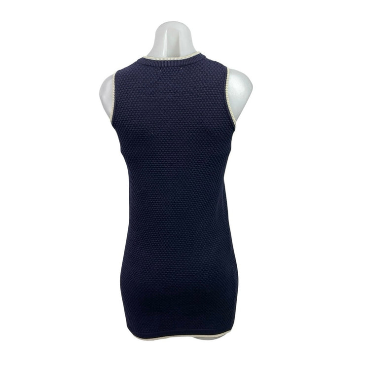 Forever 21 Navy Blue Ribbed Sleeveless Mini Tank Bodycon Sheath Sweater Dress S
