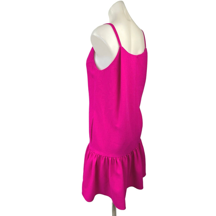 Trina Turk Pink Spaghetti Strap V-Neck Ruffle Mini Cami Camisole Tank Dress 10