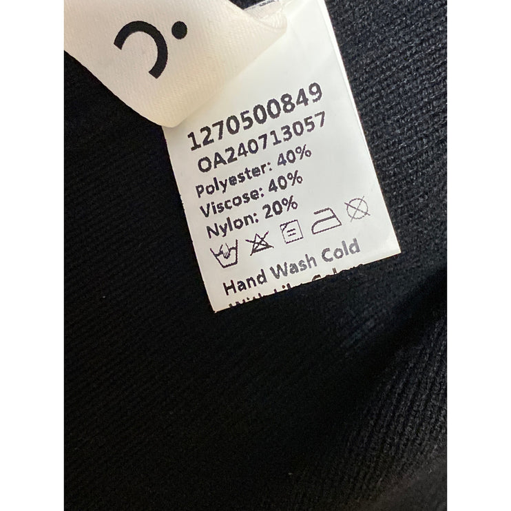 Commense Women's Black Gold Button Knit Long Sleeve Cardigan Sweater Top Size XS