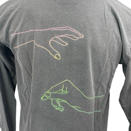 Comfort Colors Men's Gray Crew Neck Long Sleeve Graphic Sweatshirt Sweater Top L