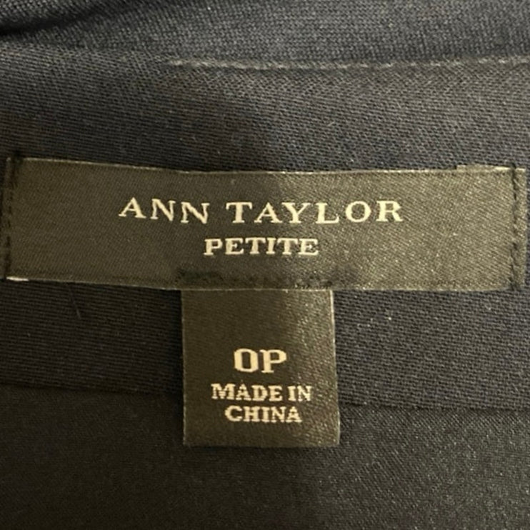 Ann Taylor Women's Blue Button Collar Blazer & Mini Pencil Skirt 2Pc Set Size 0