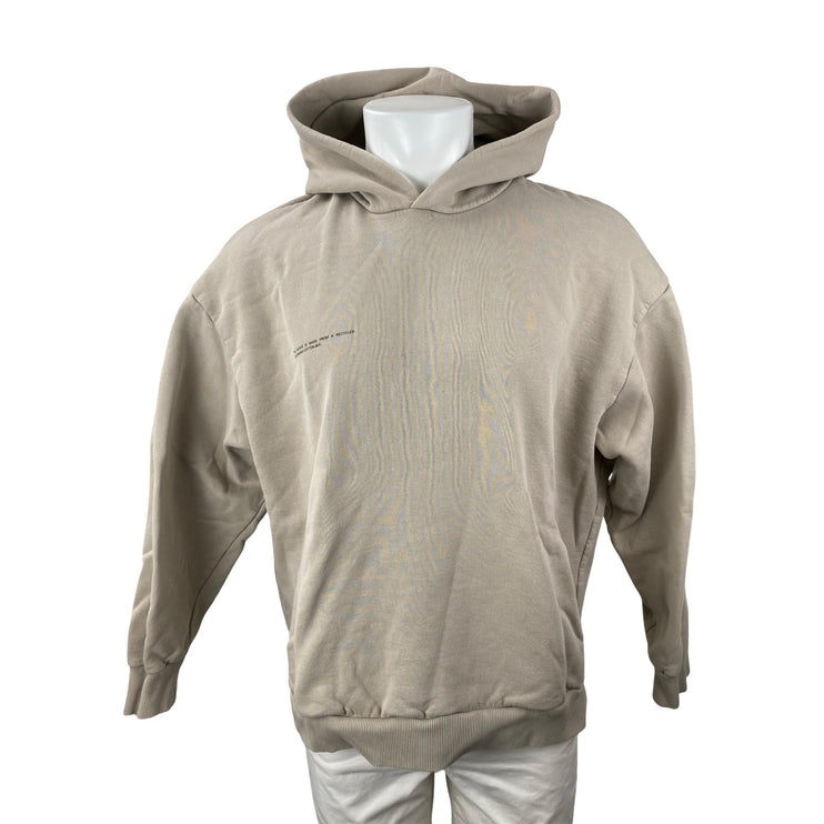 Pangaia Men's Beige Graphic Hooded Long Sleeve Sweater Hoodie Sweatshirt Top L