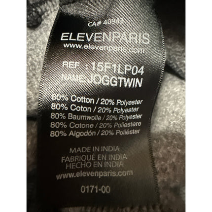 Eleven Paris Black Elastic Waist Drawstring Tapered Leg Trousers Joggers Pants S