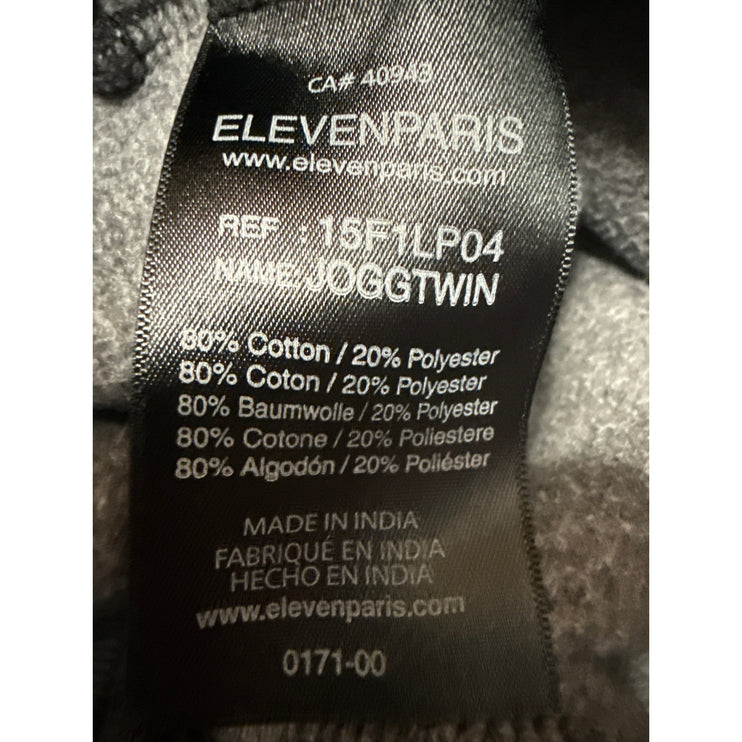 Eleven Paris Black Elastic Waist Drawstring Tapered Leg Trousers Joggers Pants S