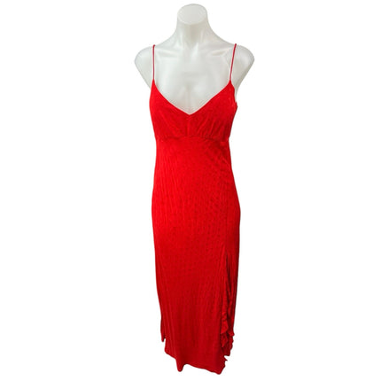 Zara Red Polka Dots V-neck Spaghetti Midi Maxi Cami Camisole Slip Tank Dress S