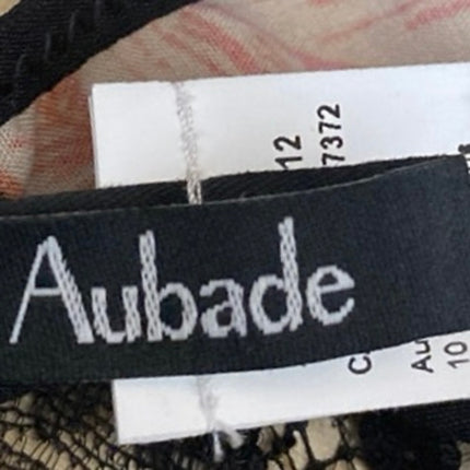 Aubade Women's Black Lace Sheer Corset Garter Belt Waist Cincher Lingerie Size S
