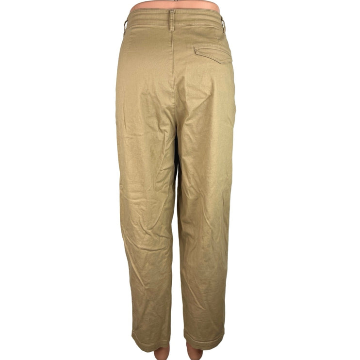 MNG Women's High Rise Straight Leg Career Business Ankle Khaki Chino Pant Size 6