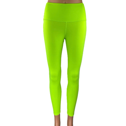 Alo Yoga Neon Green Skinny High Waist Fitness Workout Yoga Leggings Pants Size S