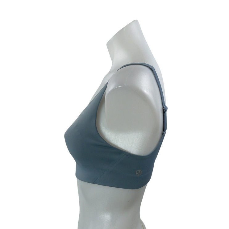 Lululemon Women's Blue Scoop Neck Yoga Athletic Sports Bra Crop Top Size 6 A/B