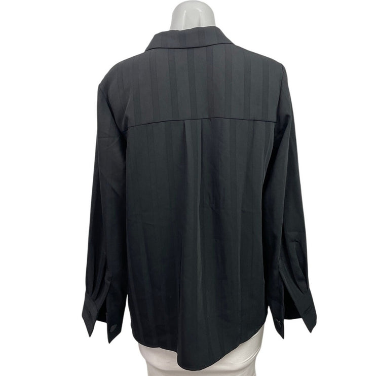 Banana Republic Women's Black Double Breasted Striped Shirt Blazer Coat Jacket S