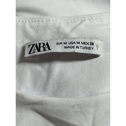 Zara Women's White High Neck Sleeveless Tank Camisole Cami Bodysuit Top Size M