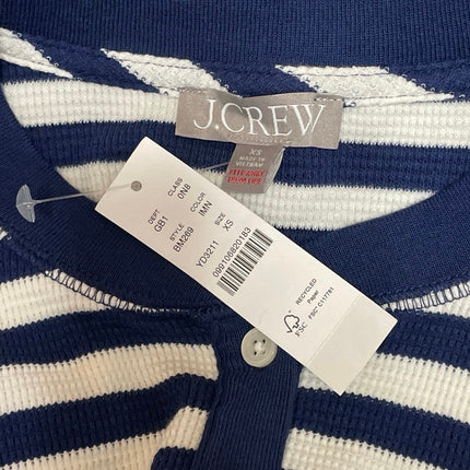 NEW J.Crew Waffle Henley Stripe Long Sleeve Leggings Pajama Sleepwear Set Sz XS