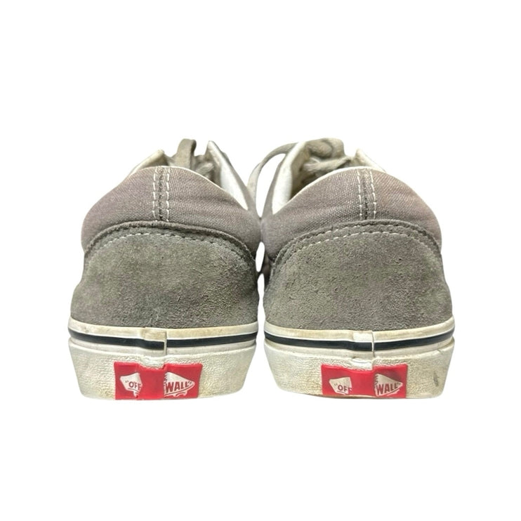 VANS Old Skool Womens Gray White Suede Lace Up Low Top Sneakers Shoes Sz M7 W8.5