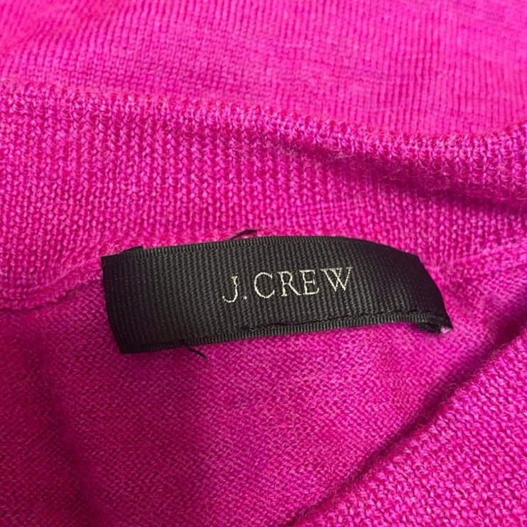 J.Crew Women's Pink Crewneck Long Sleeve Knit Crop Tee Shirt Sweater Top Size S