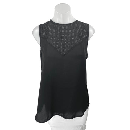 Banana Republic Women's Black Sleeveless Zip Eyelet Tank Blouse Top Size M