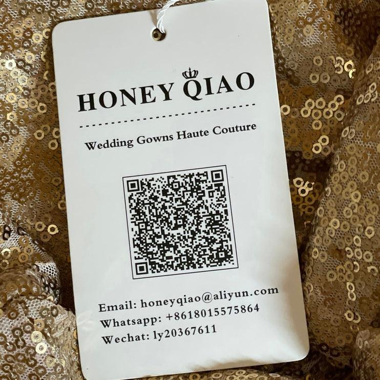 NEW Honey Qiao Sparkly Modest Gold Sequin Short Sleeve Sheath Shift Dress Sz XL