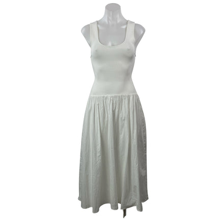 WeWoreWhat Women's White Sleeveless Drop Waist Fit & Flare Mini Tank Dress Sz S