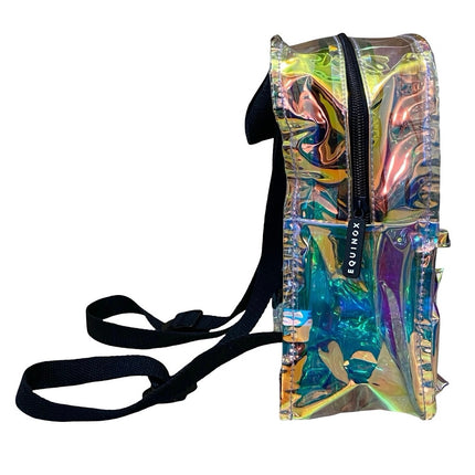 Equinox Women's Metallic Transparent Hologram Iridescent Waterproof Backpack OS