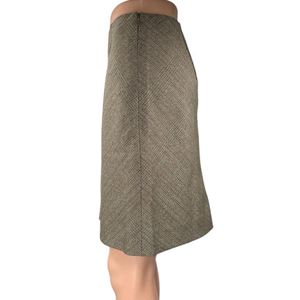 NEW Banana Republic Brown 100% Wool Herringbone High Waist Pencil Mini Skirt 4