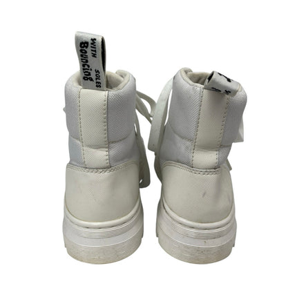 Dr. Martens Airwair Combs White Round Toe Lace-Up Platform Combat Boots Size 6