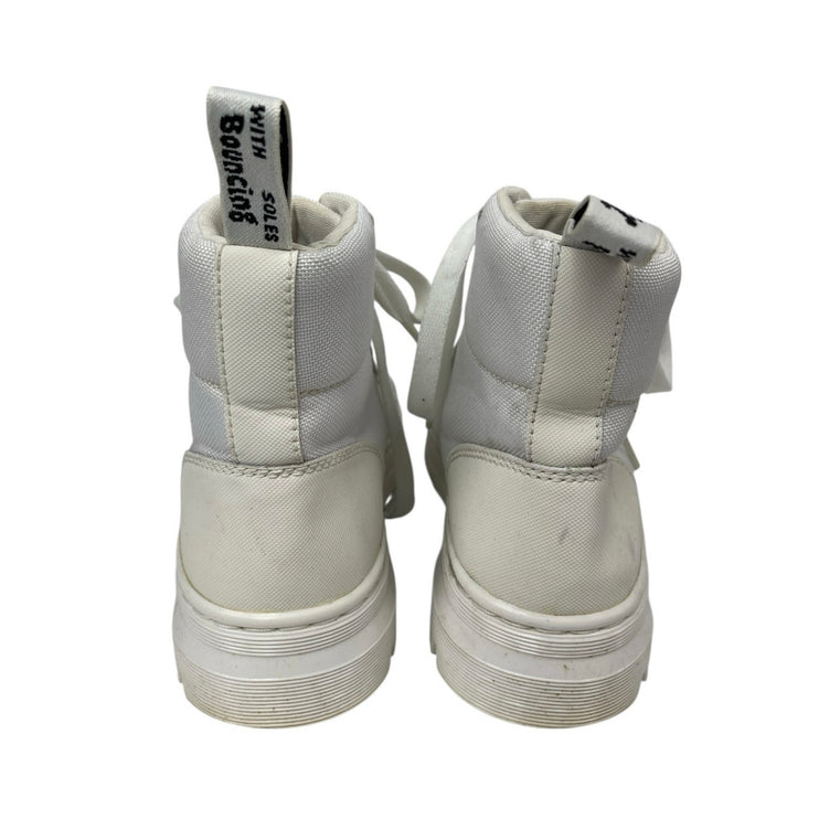 Dr. Martens Airwair Combs White Round Toe Lace-Up Platform Combat Boots Size 6