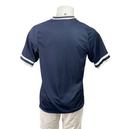 Nike Dri Fit Men Navy Blue New York Yankee Short Sleeve V Neck T Shirt Tee Top S