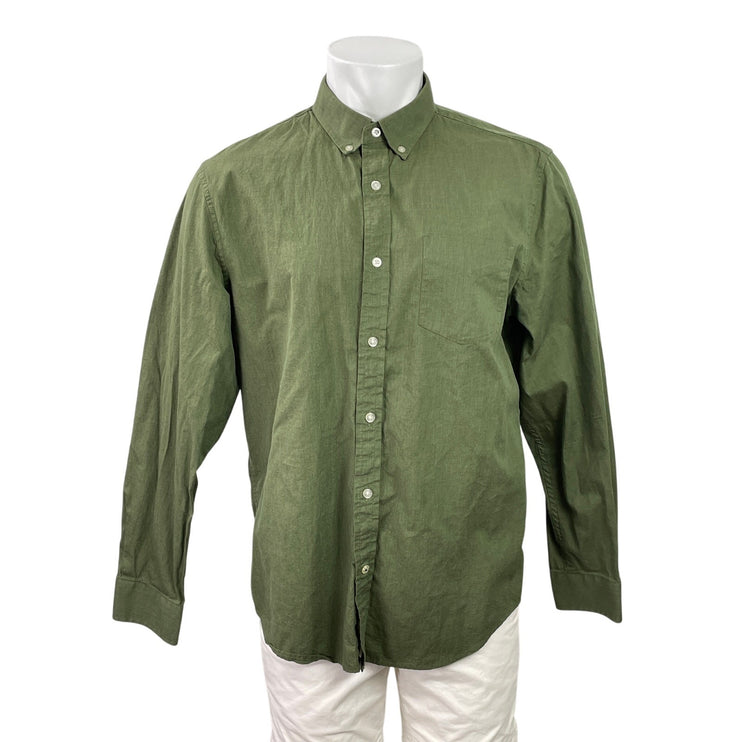 Banana Republic Men Green Camden Standard Oxford Long Sleeve Button Up Shirt L