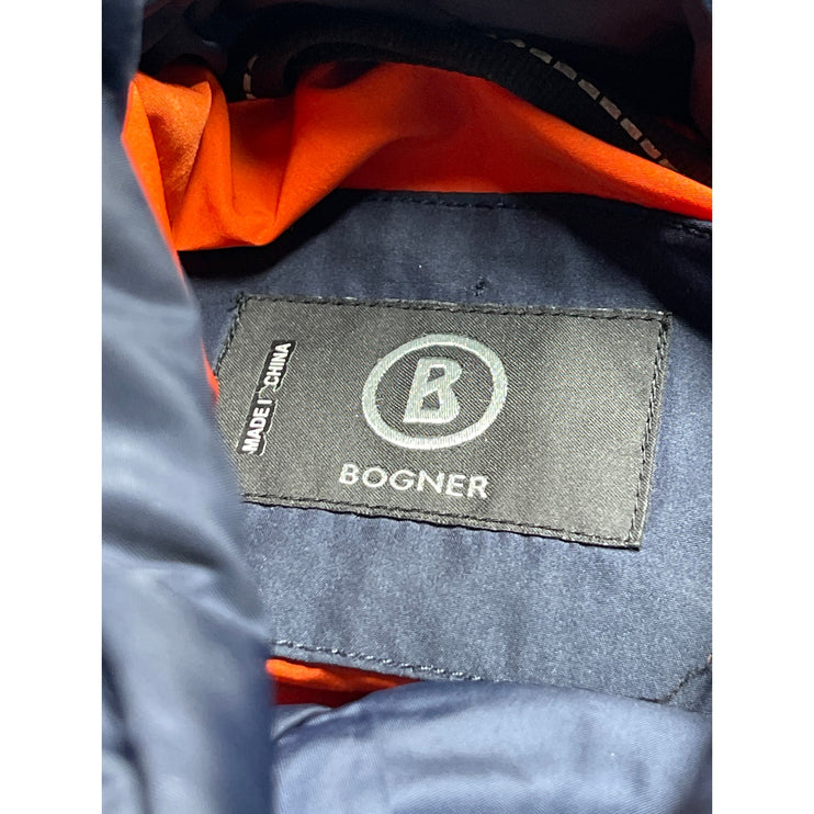 Bogner Women's Navy Blue Quilted Long Sleeve Hooded Padded Puffer Coat Jacket XL