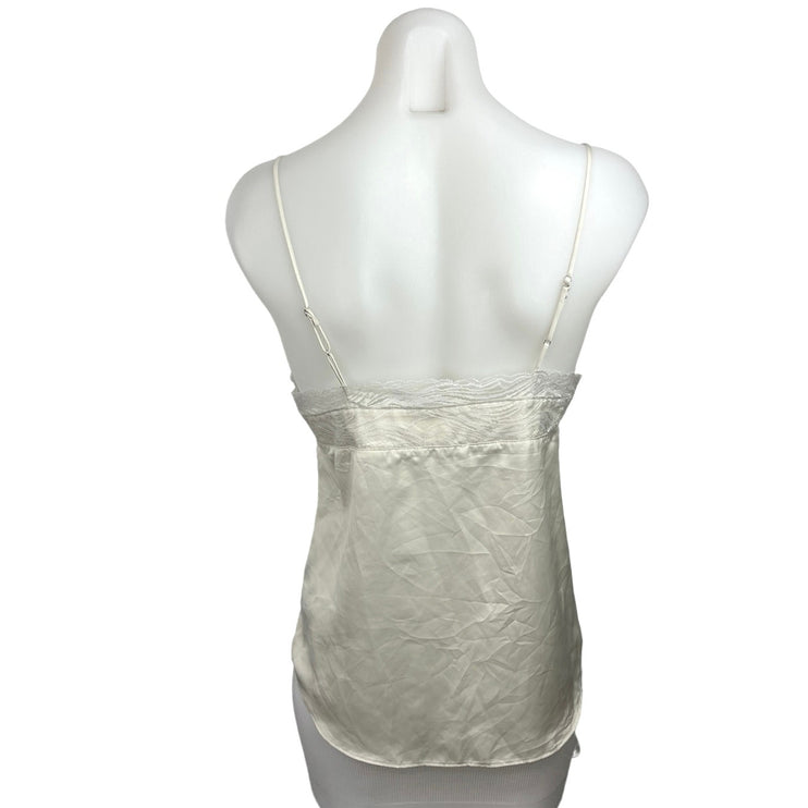 Express Satin White Lace V Neck Spaghetti Strap Camisole Tank Top Size S