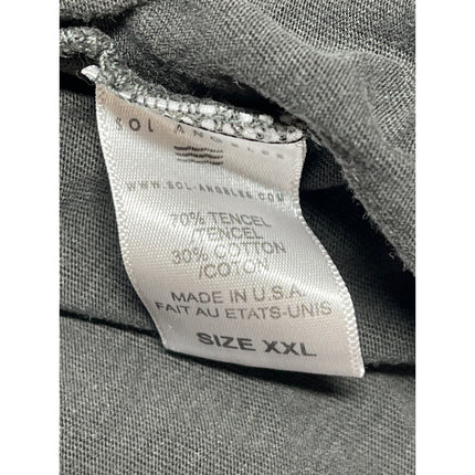 Sol Angeles Mens Gray V Neck Short Sleeve Basic Plain Casual Tee T-Shirt Top XXL