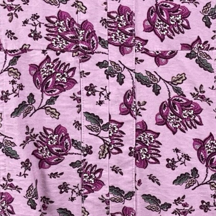 Ann Taylor LOFT Purple Floral Long Puff Sleeve V Neck A Line Mini Dress Size L