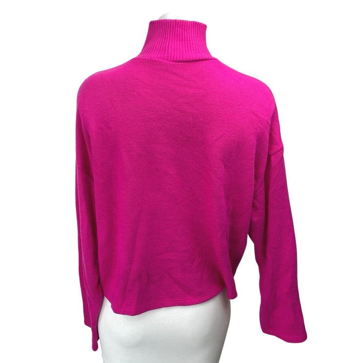 Zara Women's Pink Knit Long Sleeve Turtleneck Pullover Sweatshirt Sweater Top M
