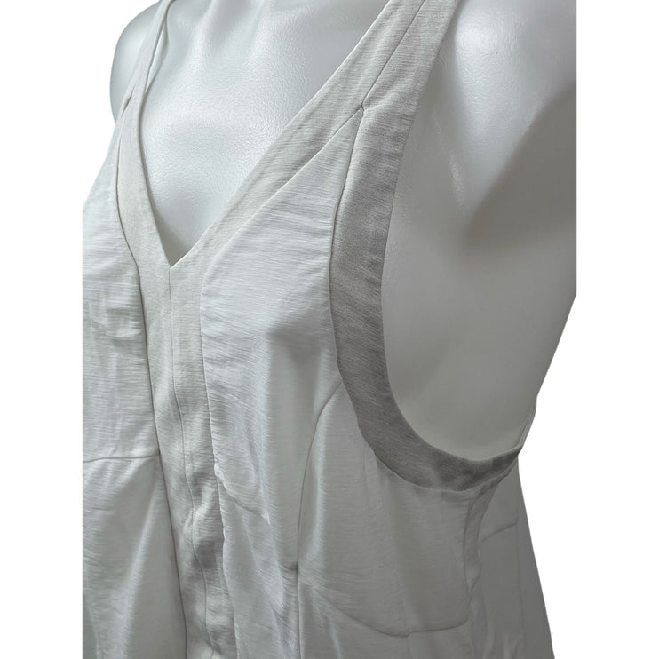 Alo Yoga Women's White V Neck Sleeveless Sports Athletic Activewear Tank Top M