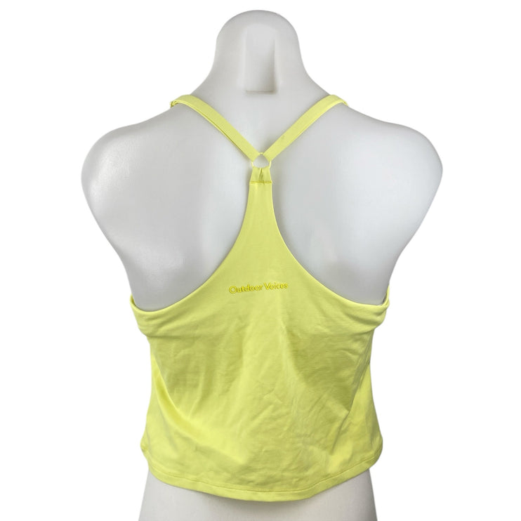 Outdoor Voices Womens Yellow Racerback Yoga Workout Athletic Tank Crop Top Sz XL