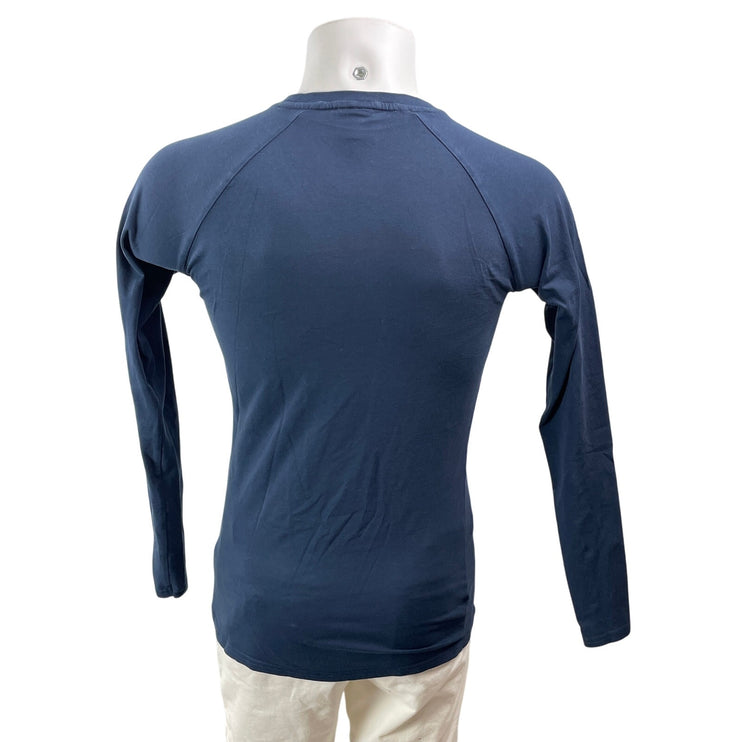 Gymshark Apollo Women's Blue Long Sleeves Logo Print Crew Neck Tee T-shirt Top S