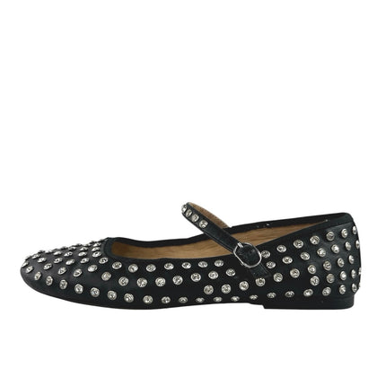 Steve Madden Vinetta Women's Black Rhinestone Studded Mary Jane Ballet Flats 7M