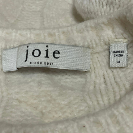 Joie Women's Cream Wool Cable Knit Long Sleeve Crew Neck Sweater Top Size M